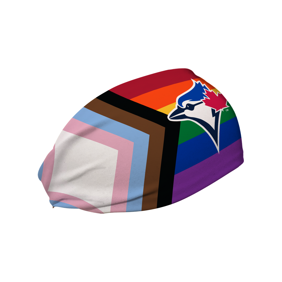 Blue Jays Cooling Headband: Progressive Pride Flag Cap Logo