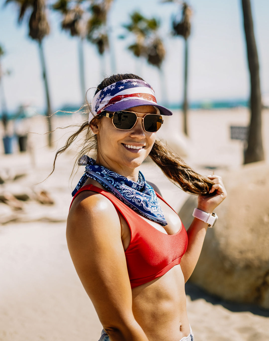 Triangle Cooling Bandana: Navy Paisley Bandana