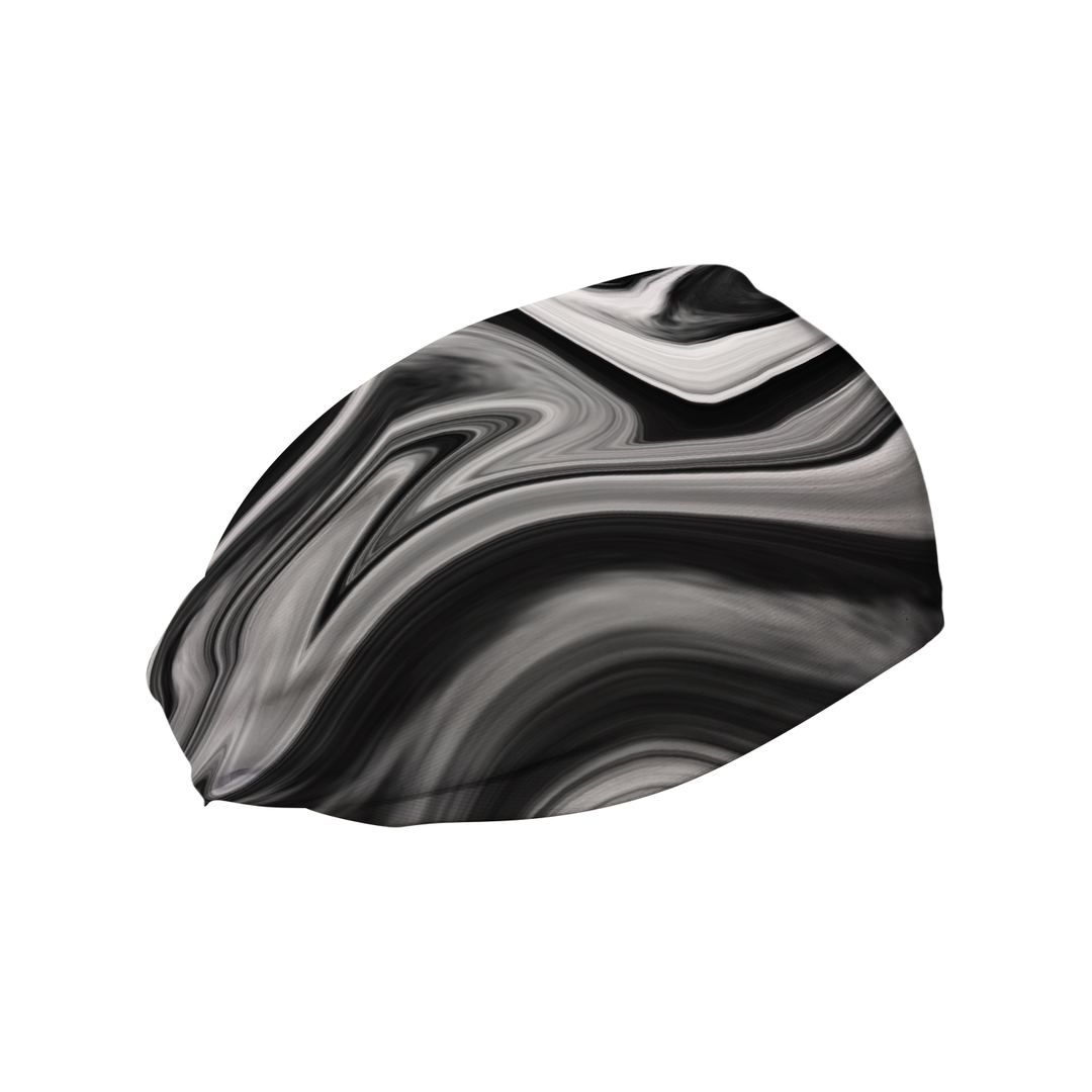 Side view of Black Marble Swirl headband. Made in USA, Vertical Athletics brand.  Not a Junk headband.