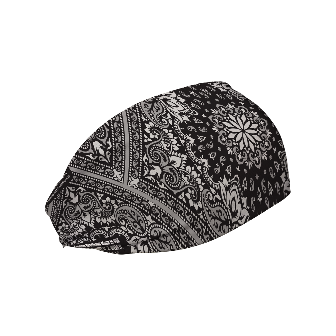 Cooling Headband with Bandana Black. Made in USA, Vertical Athletics brand.