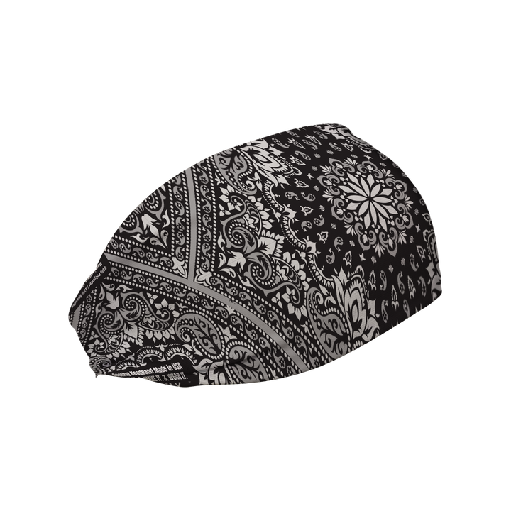 Cooling Headband with Bandana Black. Made in USA, Vertical Athletics brand.