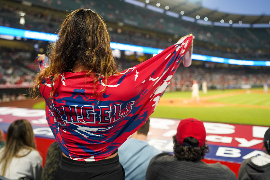Angels Cooling Sun Scarf: Team Tie-Dye Wordmark