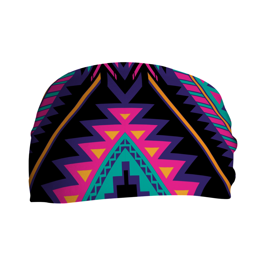 Cooling Headband with Neon Native. Made in USA, Vertical Athletics brand.
