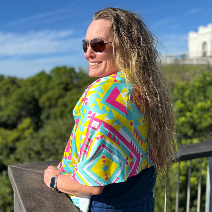 Cooling Sun Scarf: Neon Southwest Tribal