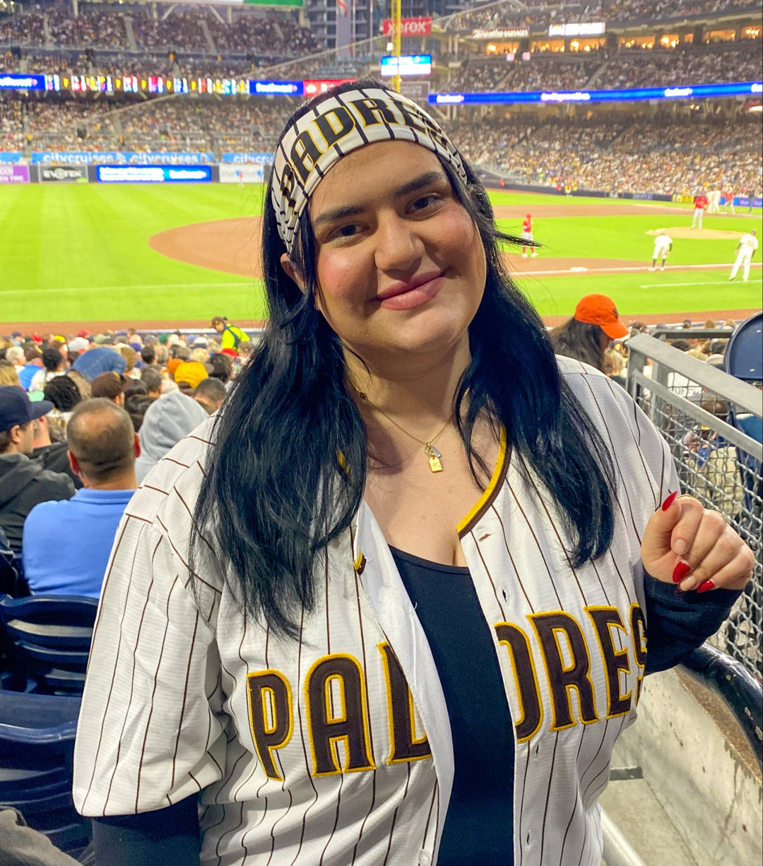 Padres Cooling Headband: Pinstripe Wordmark