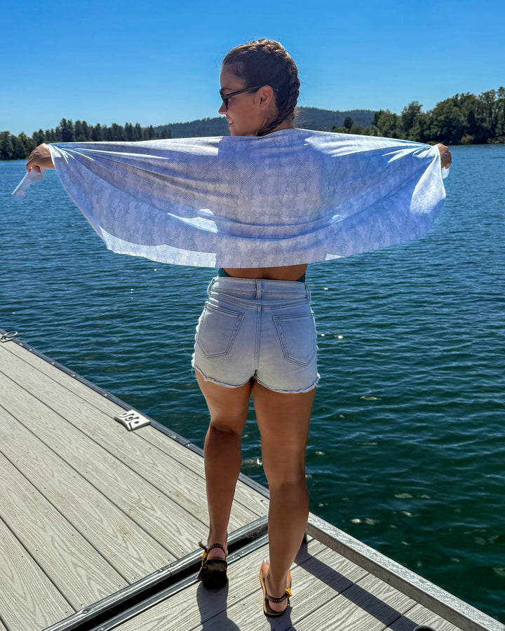 Cooling Sun Scarf: Hex Camo (Gray)