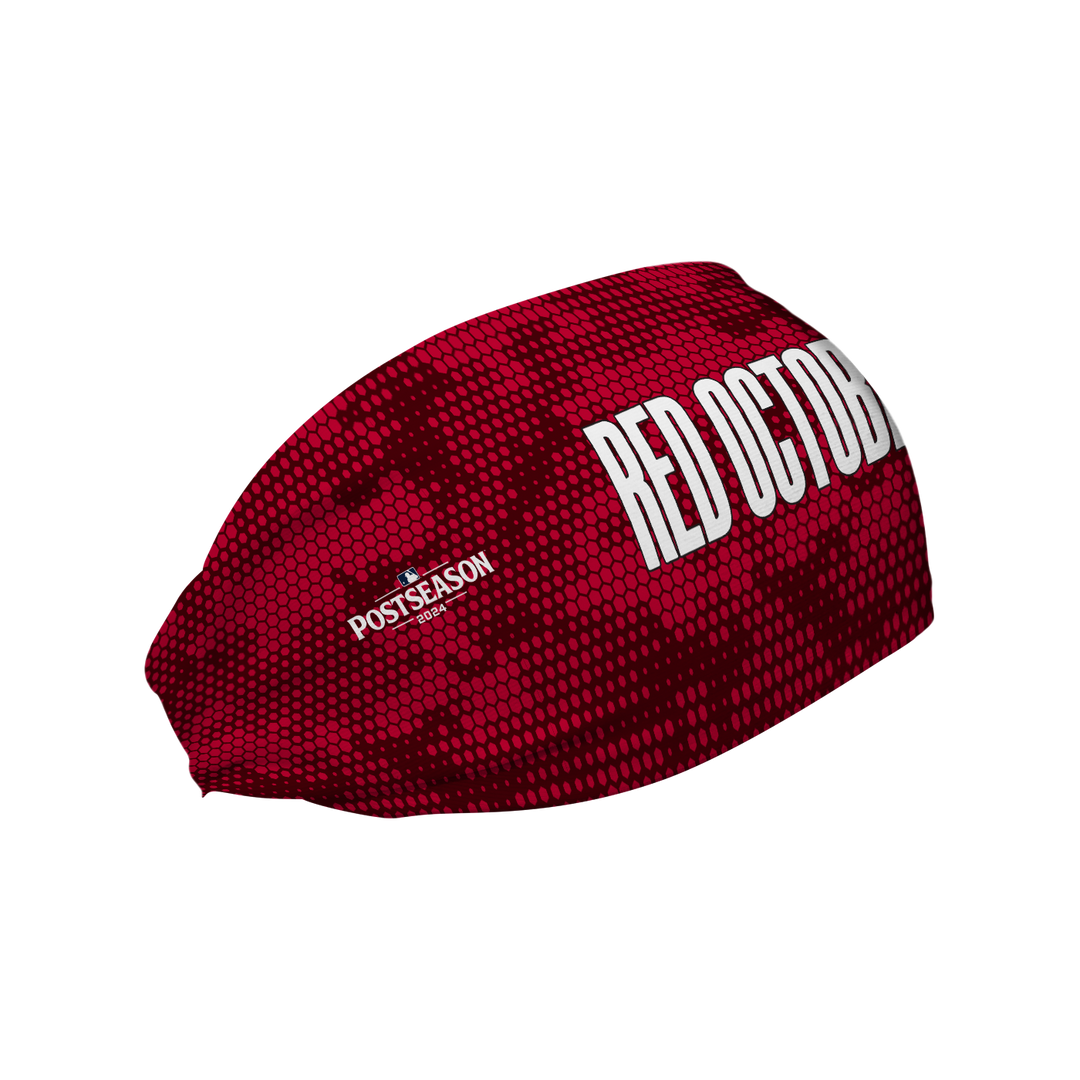 MLB Philadelphia Phillies Red October cooling headband with Hex Camo Red. Made in USA, Vertical Athletics brand.