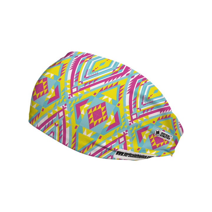 Cooling Headband with Neon SW Tribal. Made in USA, Vertical Athletics brand.