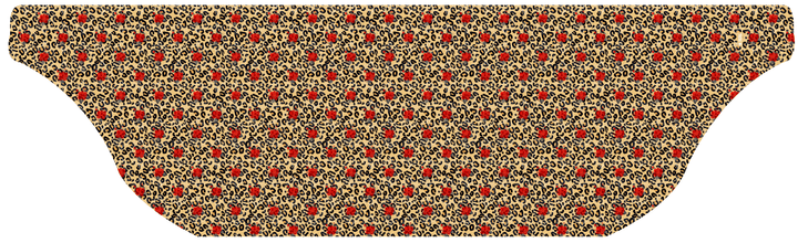 Cooling Sun Scarf with Brown Cheetah Roses. Made in USA, Vertical Athletics brand.