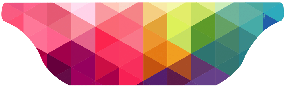 Cooling Sun Scarf: Rainbow Prism. Made in USA, Vertical Athletics brand.