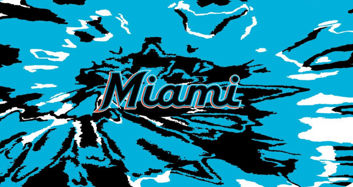 MLB Miami Marlins cooling sun scarf with Team Tie-Dye. Made in the USA. Vertical Athletics brand.