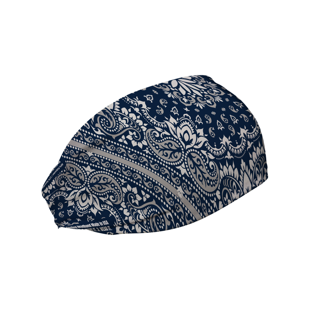 Cooling Headband with Bandana Navy. Made in USA, Vertical Athletics brand.