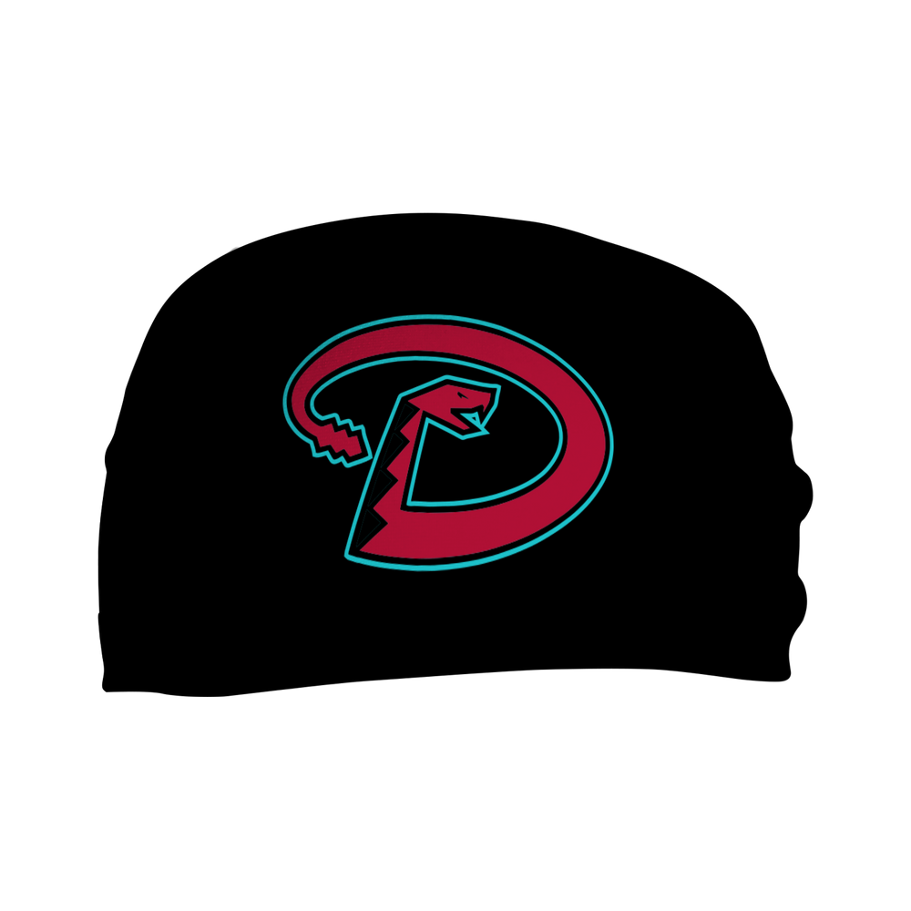 MLB Arizona Diamondbacks cooling headband with Alt Logo Black. Made in USA, Vertical Athletics brand.  