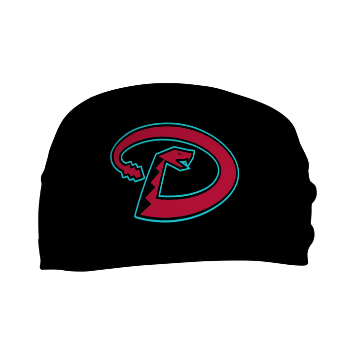MLB Arizona Diamondbacks cooling headband with Alt Logo Black. Made in USA, Vertical Athletics brand.  