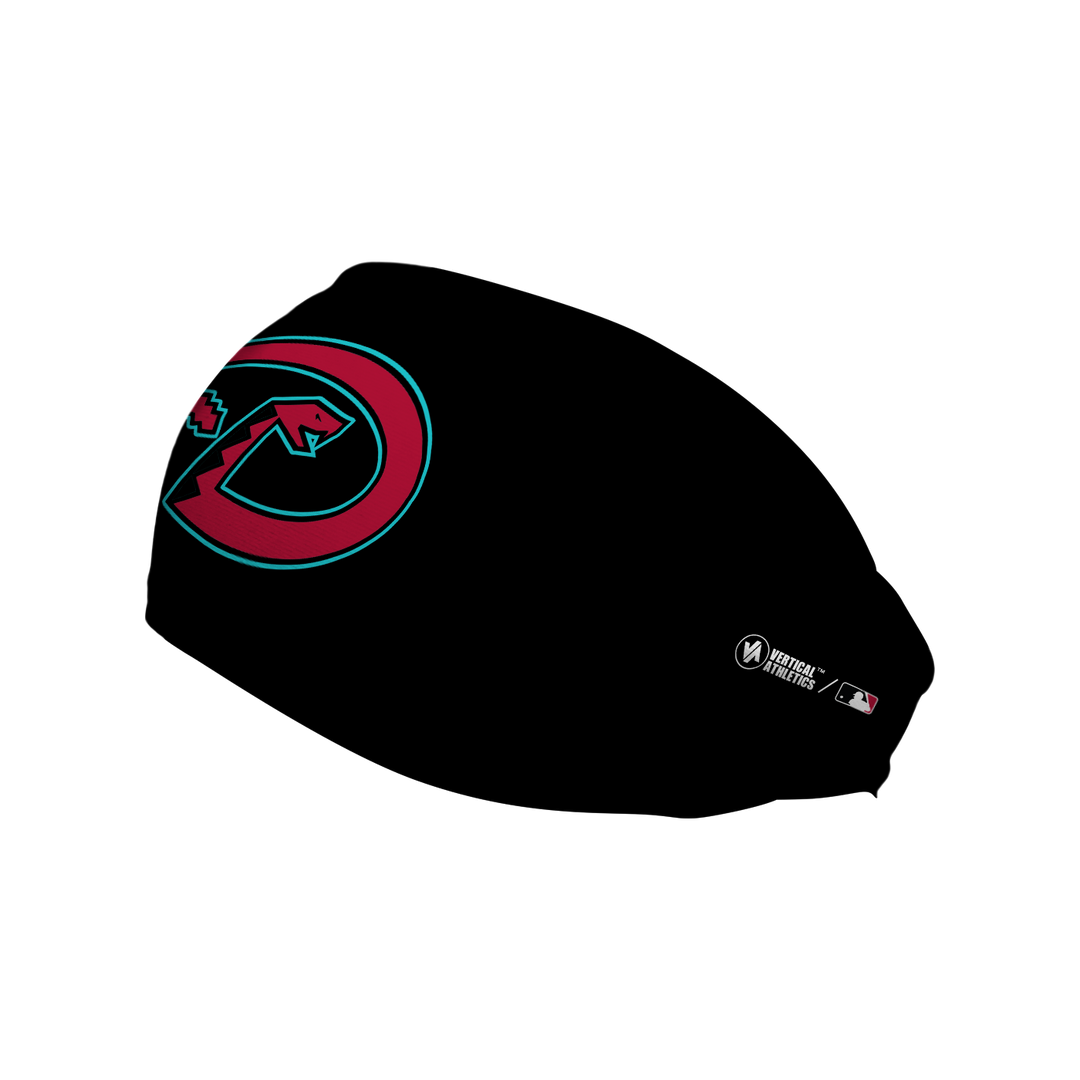 MLB Arizona Diamondbacks cooling headband with Alt Logo Black. Made in USA, Vertical Athletics brand.  