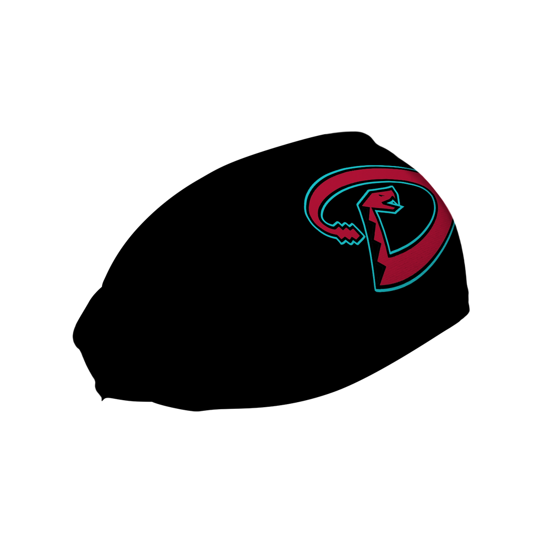 MLB Arizona Diamondbacks cooling headband with Alt Logo Black. Made in USA, Vertical Athletics brand.  