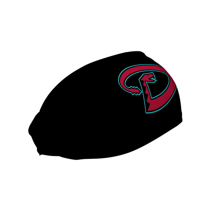 MLB Arizona Diamondbacks cooling headband with Alt Logo Black. Made in USA, Vertical Athletics brand.  