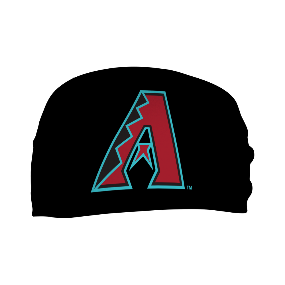 MLB Arizona Diamondbacks cooling headband with Cap Logo Black. Made in USA, Vertical Athletics brand.  