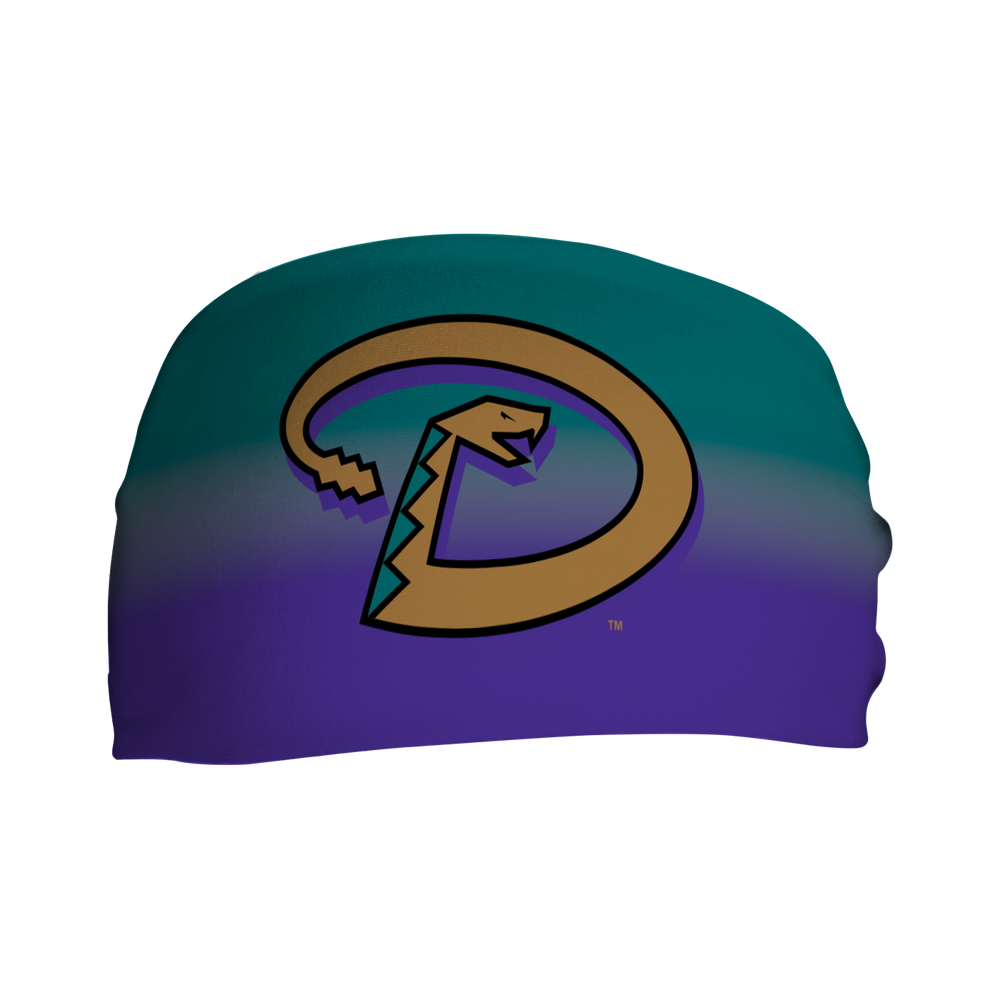 MLB Arizona Diamondbacks cooling headband with Coop Logo Fade. Made in USA, Vertical Athletics brand. 