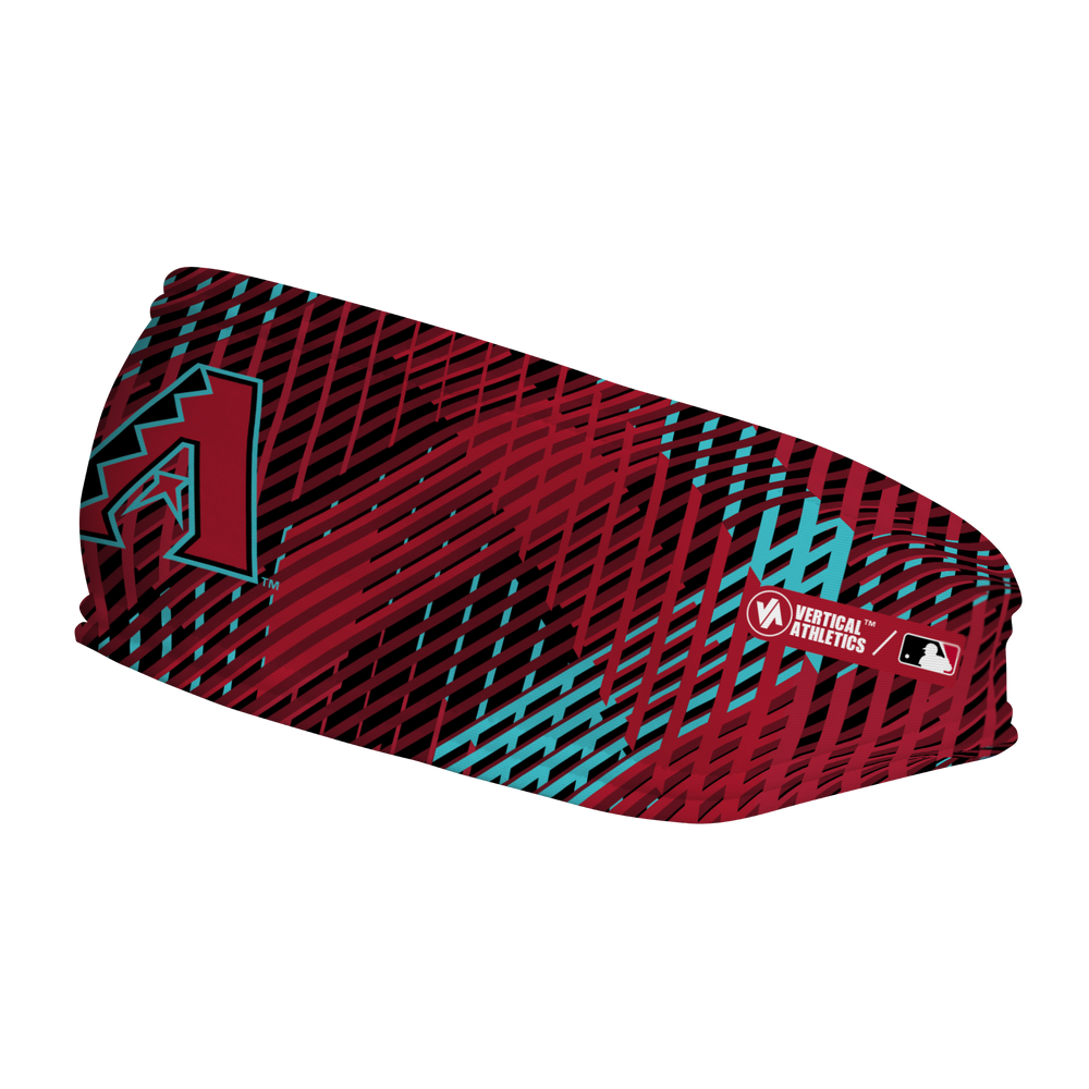MLB Arizona Diamondbacks fleece headband with Sport Plaid. Made in USA, Vertical Athletics brand.  