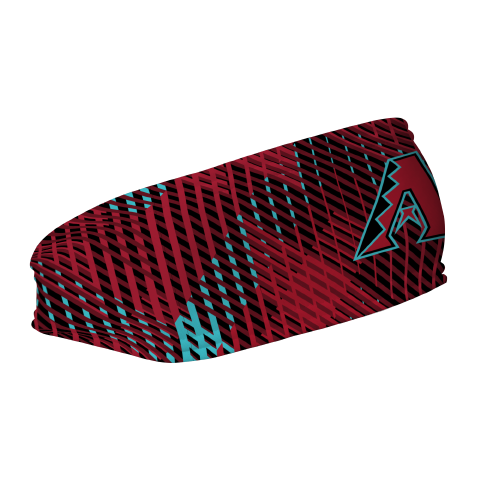 MLB Arizona Diamondbacks fleece headband with Sport Plaid. Made in USA, Vertical Athletics brand.  