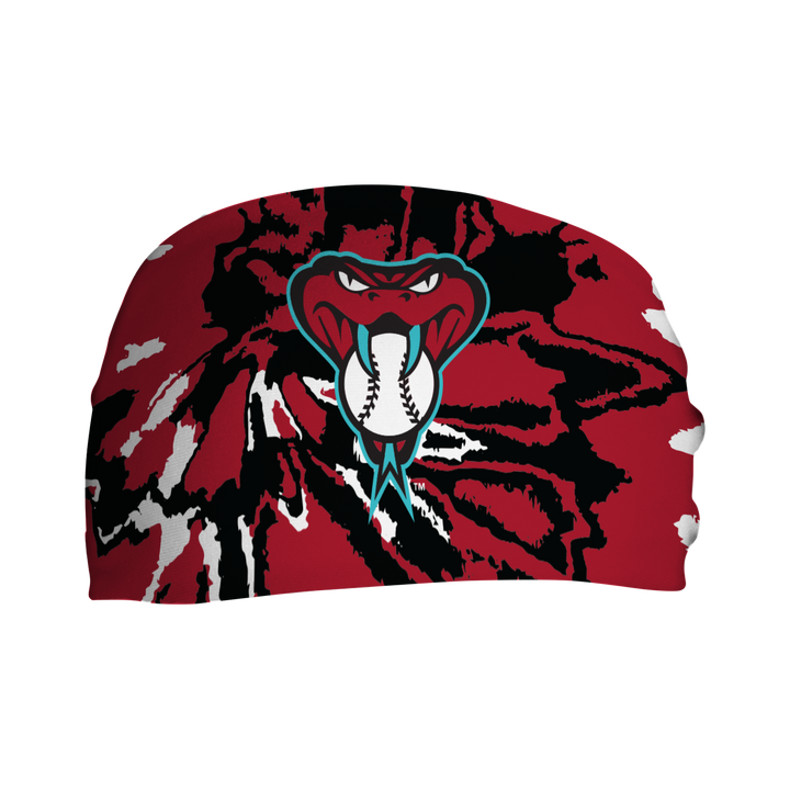 MLB Arizona Diamondbacks Team Tie-Dye cooling headband with cap logo. Made in USA, Vertical Athletics brand.