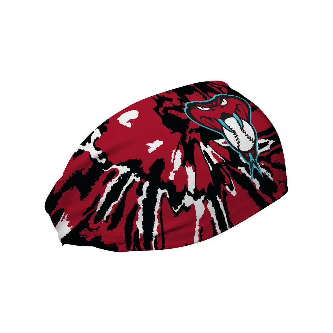 MLB Arizona Diamondbacks Team Tie-Dye cooling headband with cap logo. Made in USA, Vertical Athletics brand.