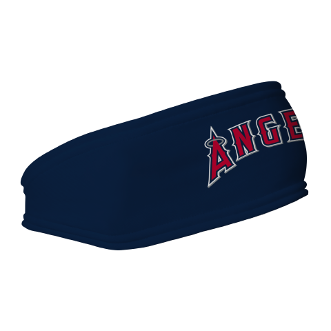 MLB Los Angeles Angels fleece headband with Wordmark. Made in the USA, Vertical Athletics brand.  
