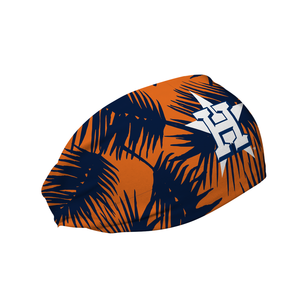 MLB licensed Houston Astros cooling headband with big palm cap logo. Made in the USA, Vertical Athletics brand.