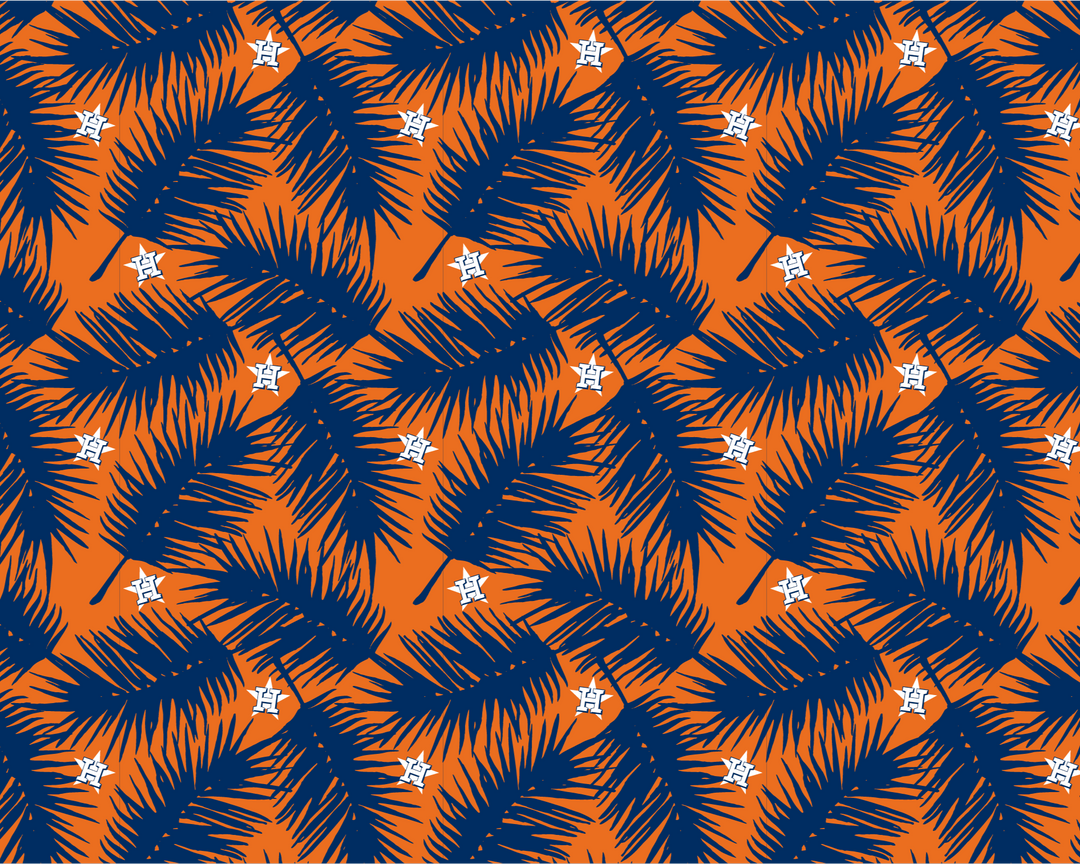 MLB Houston Astros cooling sun scarf, Big Palm with repeating cap logo. Made in the USA. Vertical Athletics Brand.