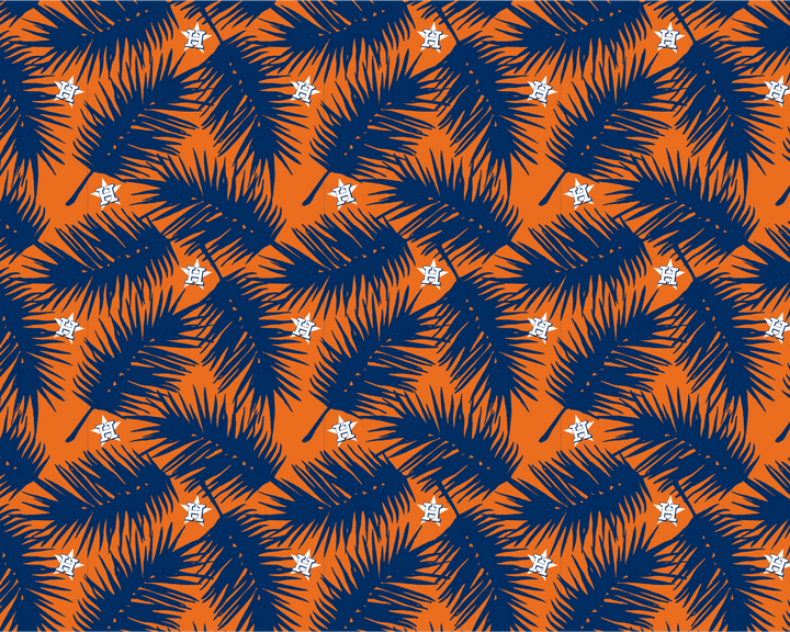 MLB Houston Astros cooling sun scarf, Big Palm with repeating cap logo. Made in the USA. Vertical Athletics Brand.