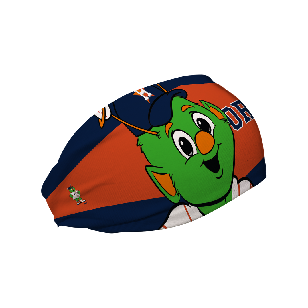 MLB licensed Houston Astros Mascot Nameplate cooling headband. Made in the USA. Vertical Athletics brand.