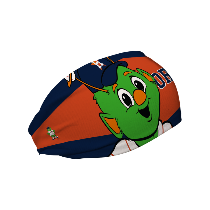 MLB licensed Houston Astros Mascot Nameplate cooling headband. Made in the USA. Vertical Athletics brand.