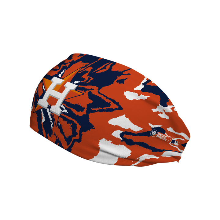 MLB Houston Astros Orange Tie-Dye cooling headband with Cap Logo. Made in USA, Vertical Athletics brand.  