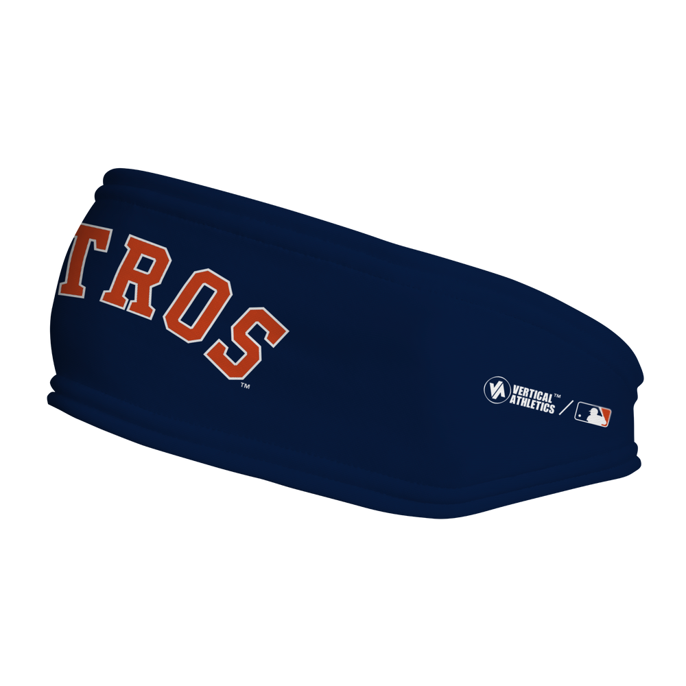 MLB Houston Astros fleece headband with Wordmark. Made in the USA, Vertical Athletics brand.  