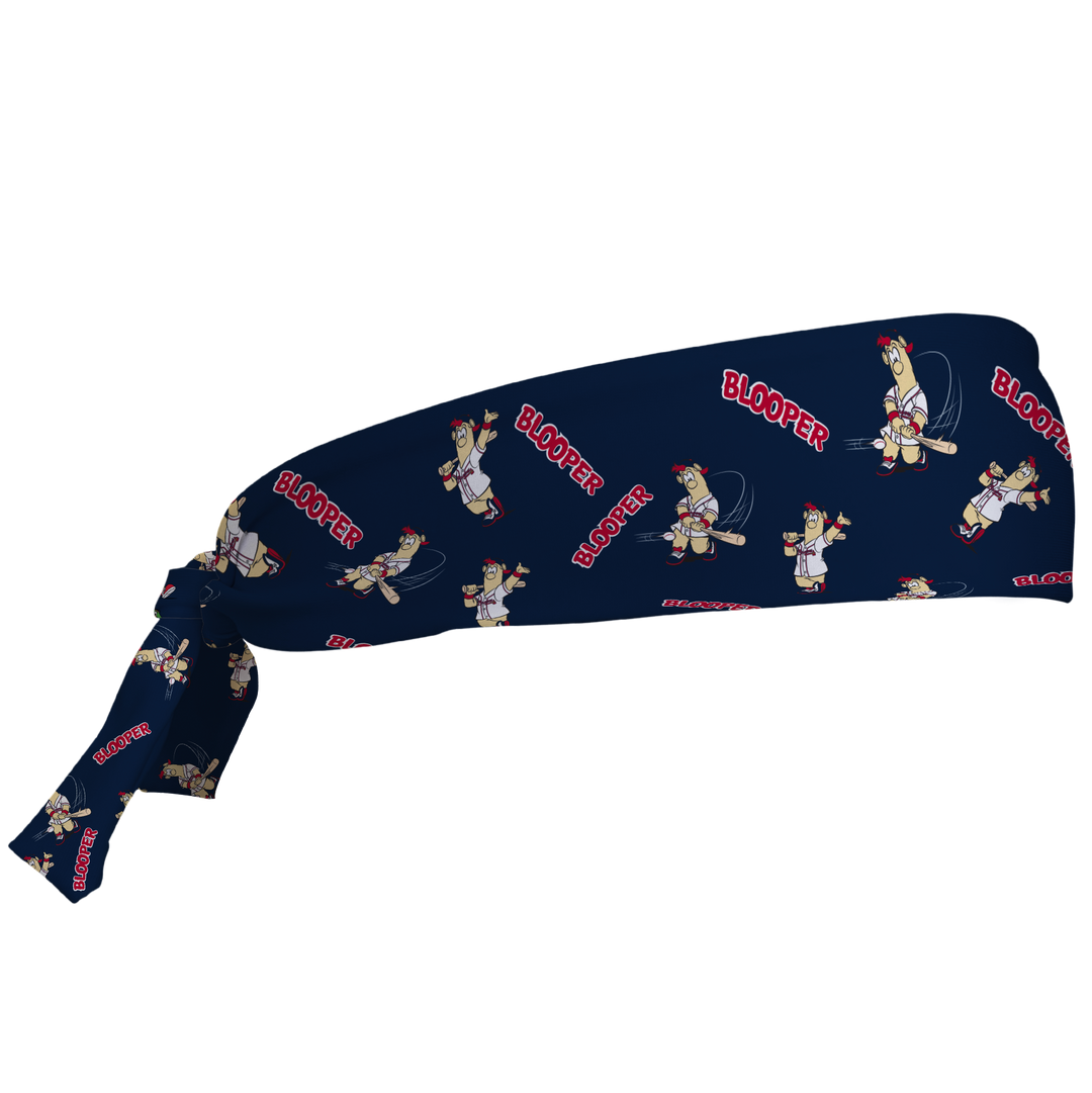 MLB Atlanta Braves tieback cooling headband with Mascot All Over. Vertical Athletics brand. Made in Mexico.