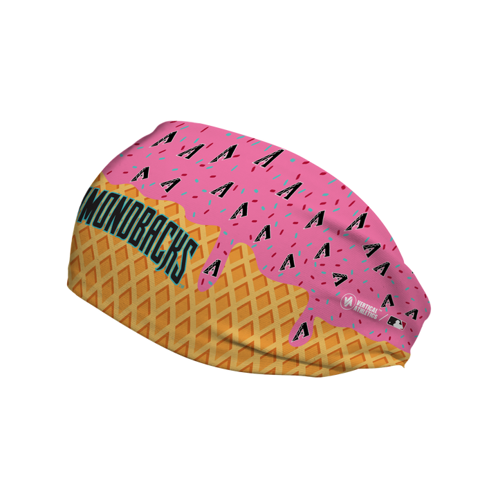 MLB licensed Arizona Diamondbacks cooling headband with Ice Cream Drip Wordmark. Made in the USA, Vertical Athletics brand.