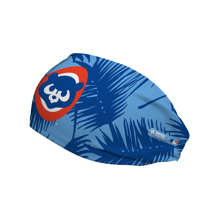 MLB licensed Chicago Cubs cooling headband with Coop Big Palm. Made in the USA, Vertical Athletics brand. 
