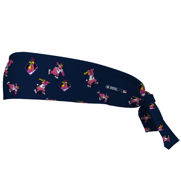 MLB Cleveland Guardians tieback cooling headband with Mascot All Over. Vertical Athletics brand. Made in Mexico.
