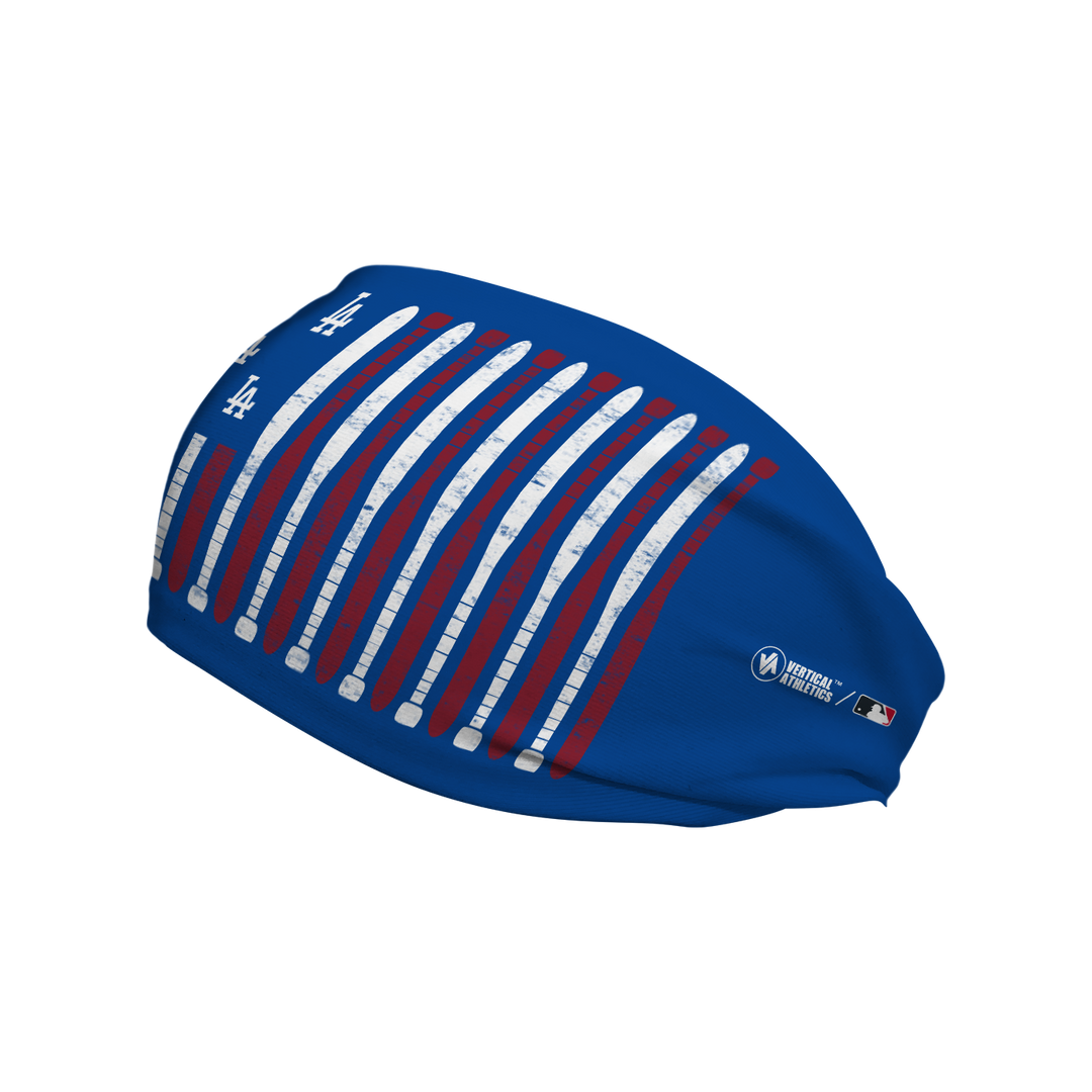 MLB licensed Los Angeles Dodgers blue cooling headband with Baseball Flag logo. Made in the USA, Vertical Athletics brand.  