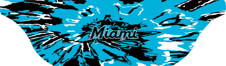 MLB Miami Marlins cooling sun scarf with Team Tie-Dye. Made in the USA. Vertical Athletics brand.