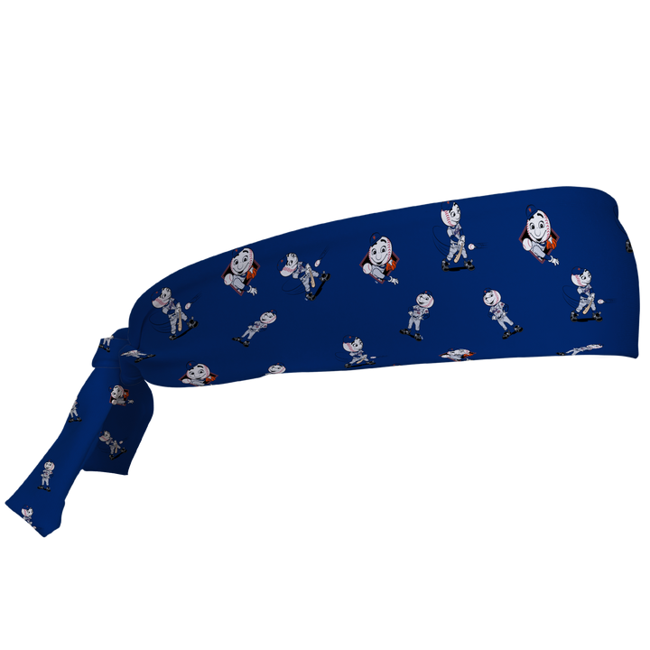 MLB New York Mets tieback cooling headband with Mascot All Over. Vertical Athletics brand.