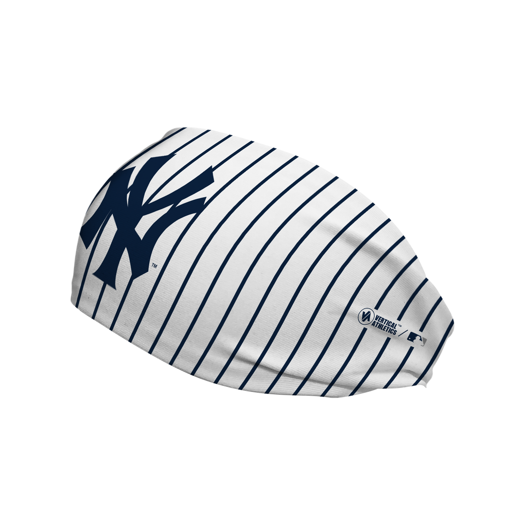 MLB New York Yankees cooling headband pinstripe with coop. Made in USA, Vertical Athletics brand. 