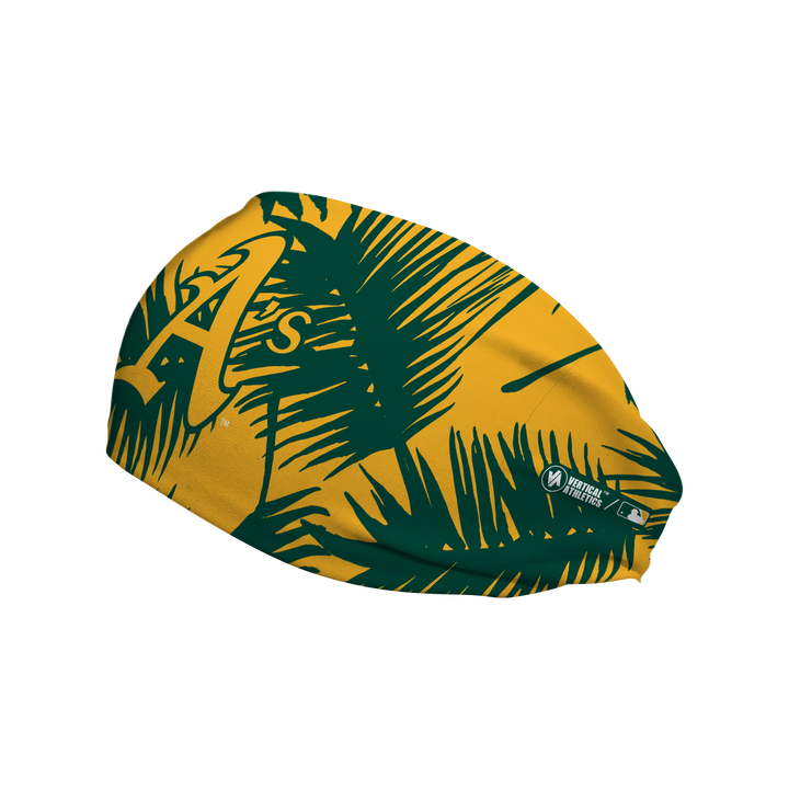 MLB licensed Athletics cooling headband with Big Palm Cap Logo. Made in the USA, Vertical Athletics brand.  