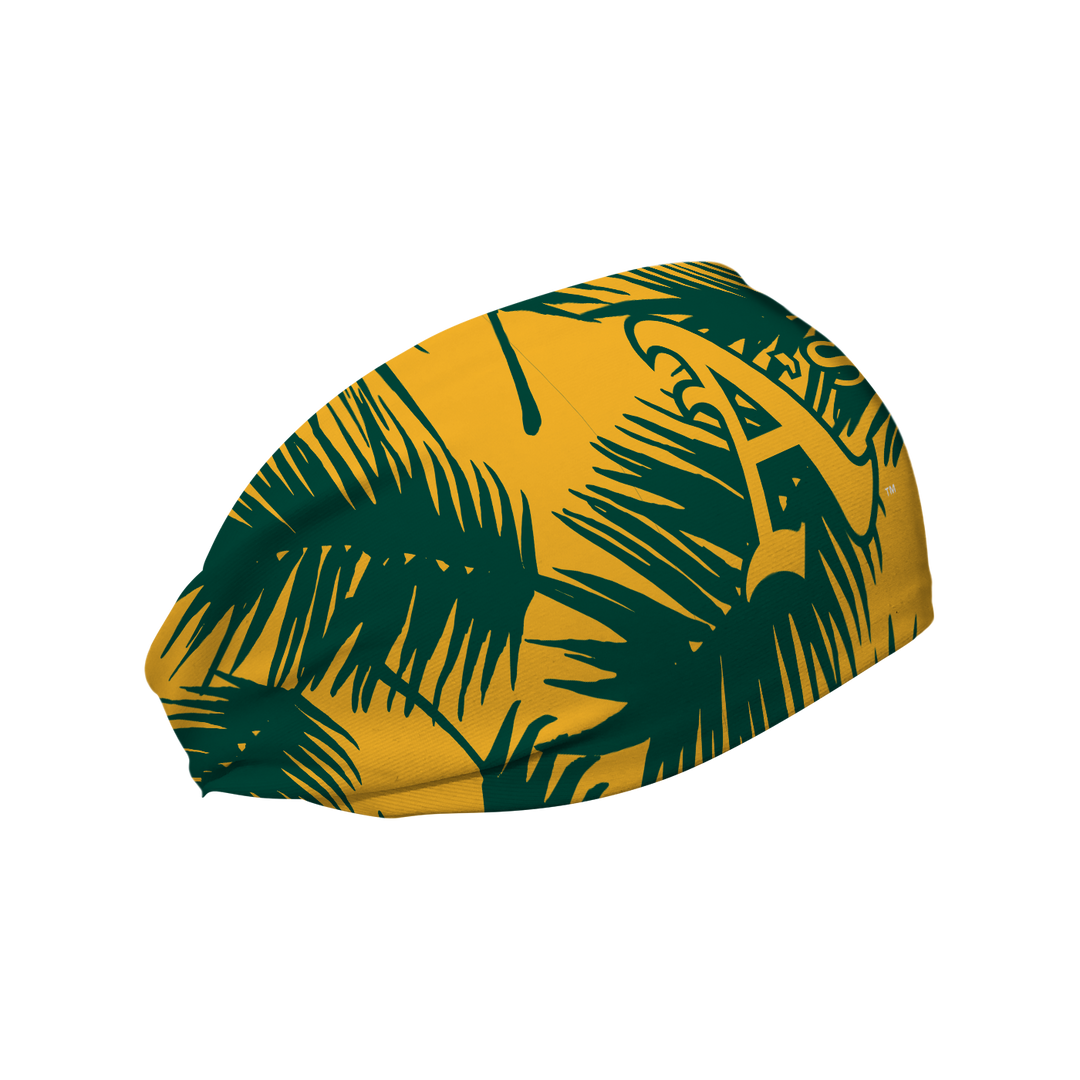 MLB licensed Athletics cooling headband with Big Palm Cap Logo. Made in the USA, Vertical Athletics brand.  