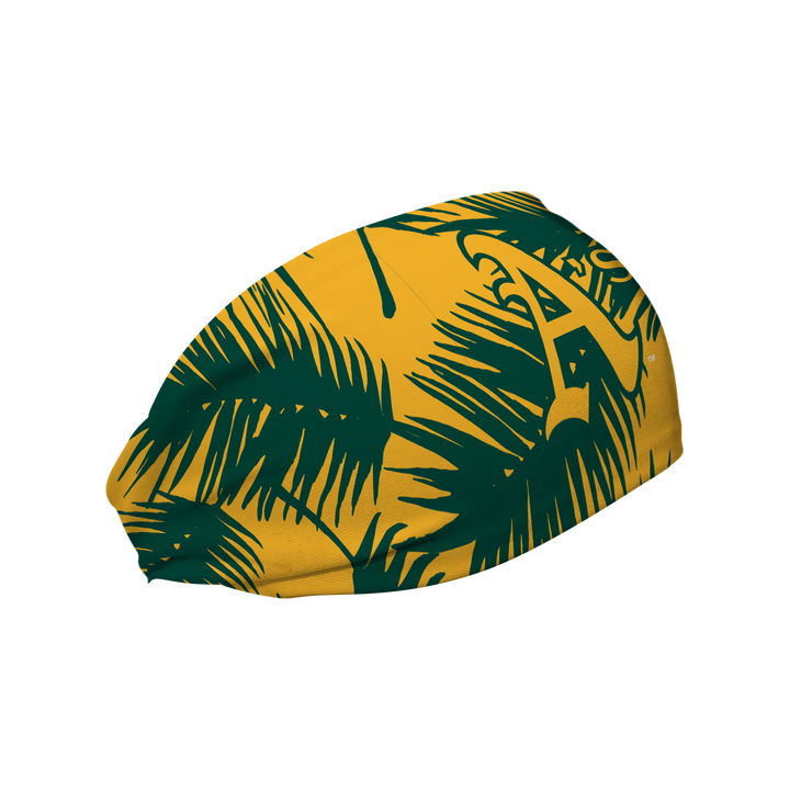 MLB licensed Athletics cooling headband with Big Palm Cap Logo. Made in the USA, Vertical Athletics brand.  