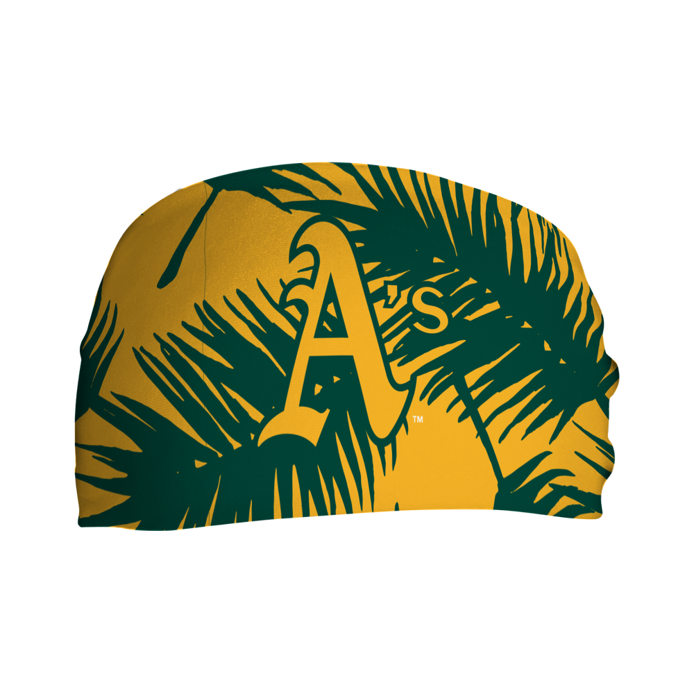 MLB licensed Athletics cooling headband with Big Palm Cap Logo. Made in the USA, Vertical Athletics brand.  