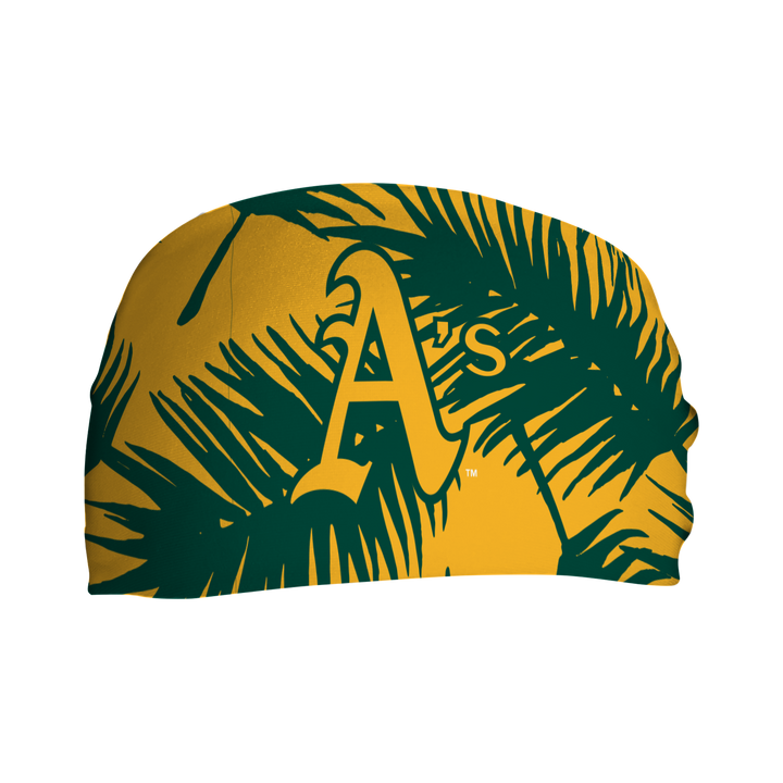MLB licensed Athletics cooling headband with Big Palm Cap Logo. Made in the USA, Vertical Athletics brand.  