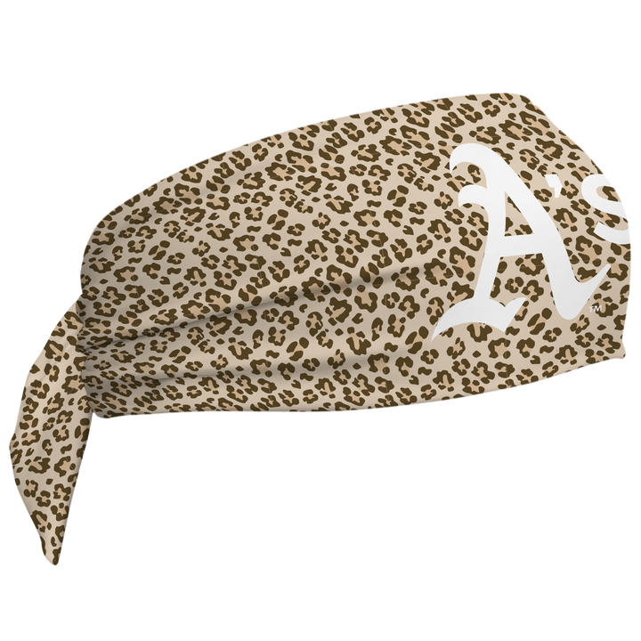 MLB Athletics wide tieback cooling headband with Cheetah Cap Logo. Vertical Athletics brand. Made in Mexico.