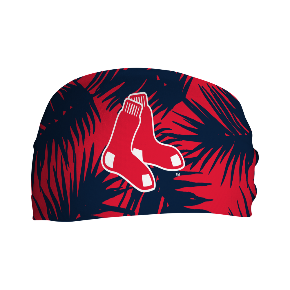 MLB licensed Boston Red Sox cooling headband with big palm cap logo. Made in the USA, Vertical Athletics brand. 